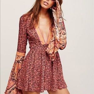 Free People floral bell sleeve romper